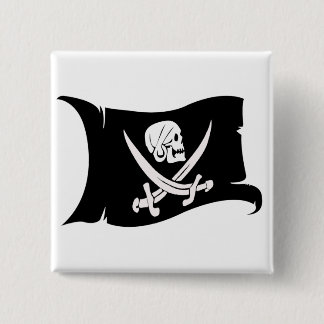 Chapa Cuadrada Icono #6 del Bandera-Pirata que agita