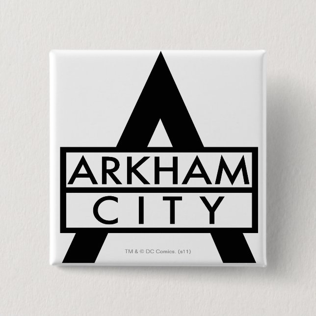 Chapa Cuadrada Ícono de la ciudad de Arkham (Anverso)