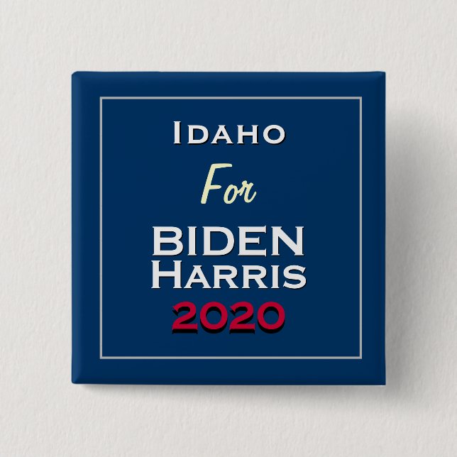Chapa Cuadrada Idaho para BIDEN HARRIS 2020 Square (Anverso)