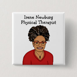 Chapa Cuadrada Identificación Personalizada de Terapeuta Físico