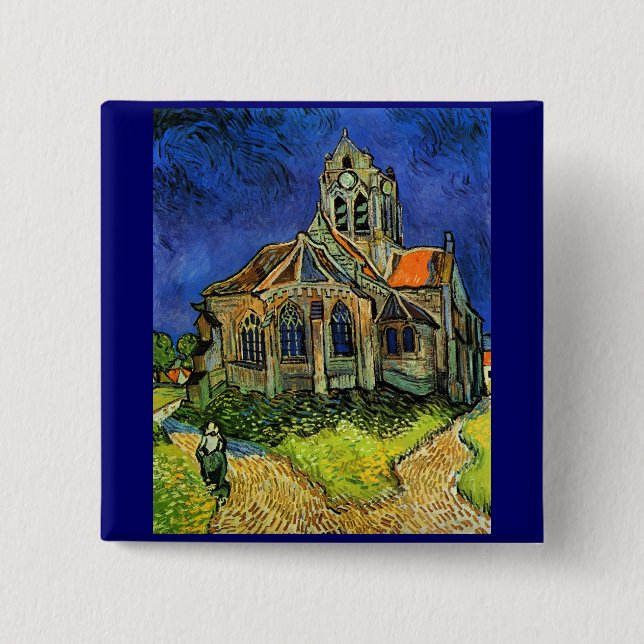 Chapa Cuadrada Iglesia del Bella Artes Auvers Van Gogh (Anverso)