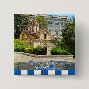 Chapa Cuadrada Iglesia Little Metropolis en Atenas, Grecia viaje