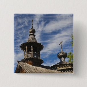 Chapa Cuadrada Iglesia ortodoxa rusa de madera tradicional