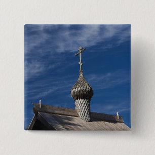 Chapa Cuadrada Iglesia ortodoxa rusa de madera tradicional