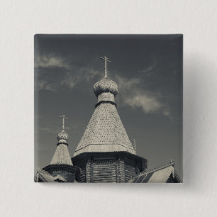 Chapa Cuadrada Iglesia ortodoxa rusa tradicional de madera