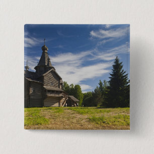 Chapa Cuadrada Iglesia ortodoxa rusa tradicional de madera