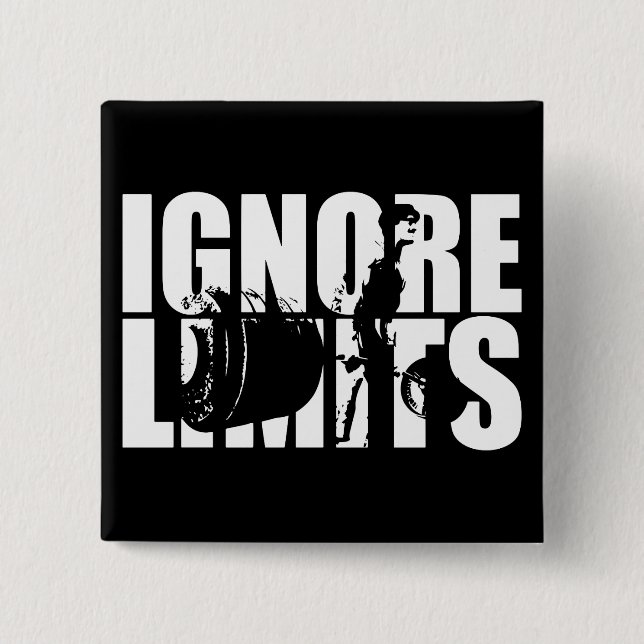 Chapa Cuadrada IGNORE LIMITS - Motivación del entrenamiento con r (Anverso)