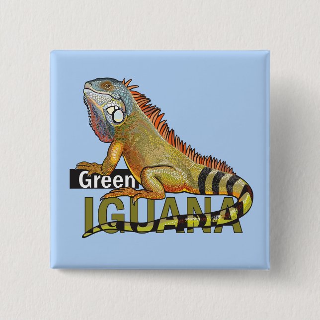 Chapa Cuadrada iguana verde (Anverso)