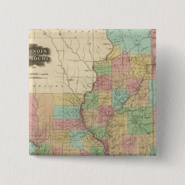 Chapa Cuadrada Illinois y Missouri (Anverso)