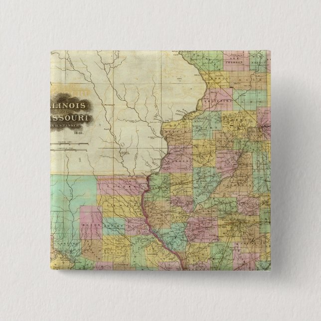 Chapa Cuadrada Illinois Y Missouri (Anverso)