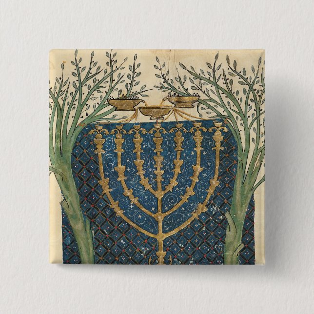 Chapa Cuadrada Iluminación de un menorah, de (Anverso)