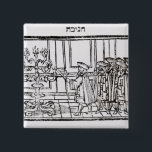 Chapa Cuadrada Iluminación del Menorah<br><div class="desc">La iluminación de la escuela judía el Menorah (grabar en madera) situado en una colección privada.</div>