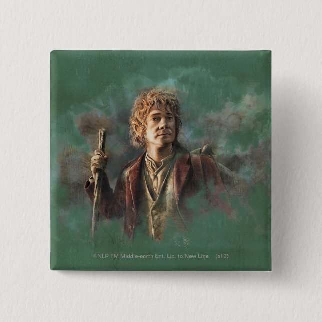 CHAPA CUADRADA ILUSTRACION BILBO BAGGINS™ (Anverso)