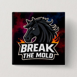 Chapa Cuadrada Ilustración de caballo con texto motivacional