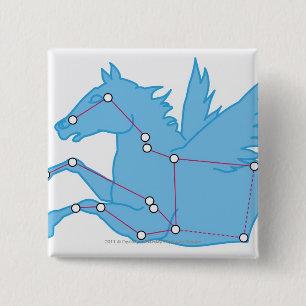 Chapa Cuadrada Ilustracion de la constelación de Pegaso