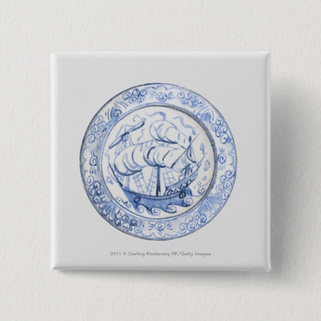 Chapa Cuadrada Ilustracion de la nave en la placa del siglo XVI (Anverso)