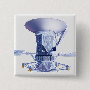 Chapa Cuadrada Ilustracion de la nave espacial de Magellan