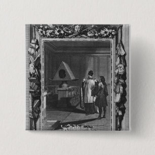 Chapa Cuadrada Ilustracion de "Le Lutrin" por Nicolás