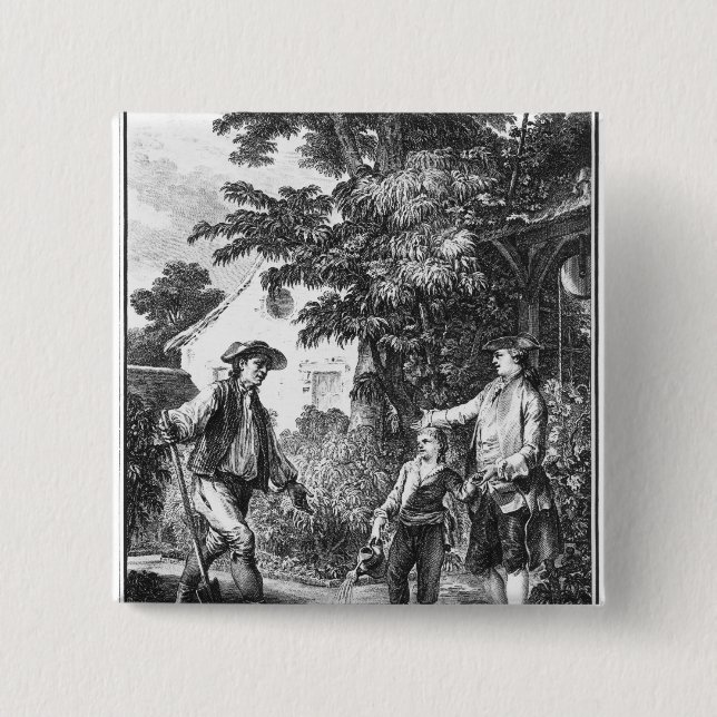 Chapa Cuadrada Ilustracion de 'L'Emile (Anverso)