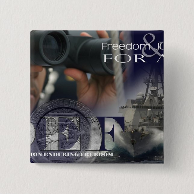 Chapa Cuadrada Ilustracion de los miembros de la tripulación (Anverso)