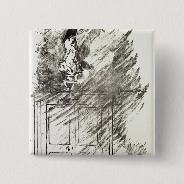 Chapa Cuadrada Ilustracion de Manet el | para 'el Raven (Anverso)