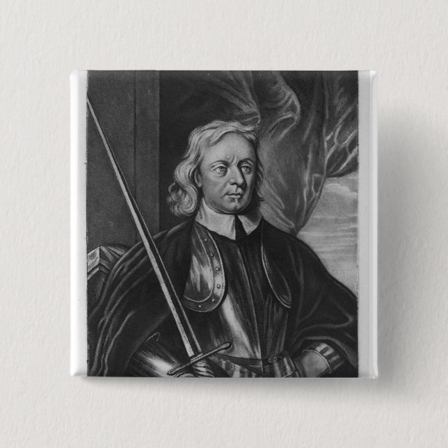 Chapa Cuadrada Ilustracion de Oliver Cromwell (Anverso)