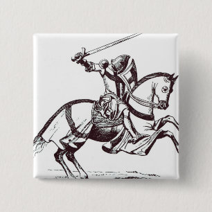Chapa Cuadrada Ilustracion de un caballero Templar