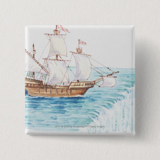 Chapa Cuadrada Ilustracion del borde inminente de la nave de la