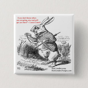 Chapa Cuadrada Ilustración y cita de Lewis Carroll Looking Glass