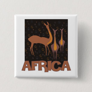 Chapa Cuadrada Ilustraciones marrones africanas tradicionales del