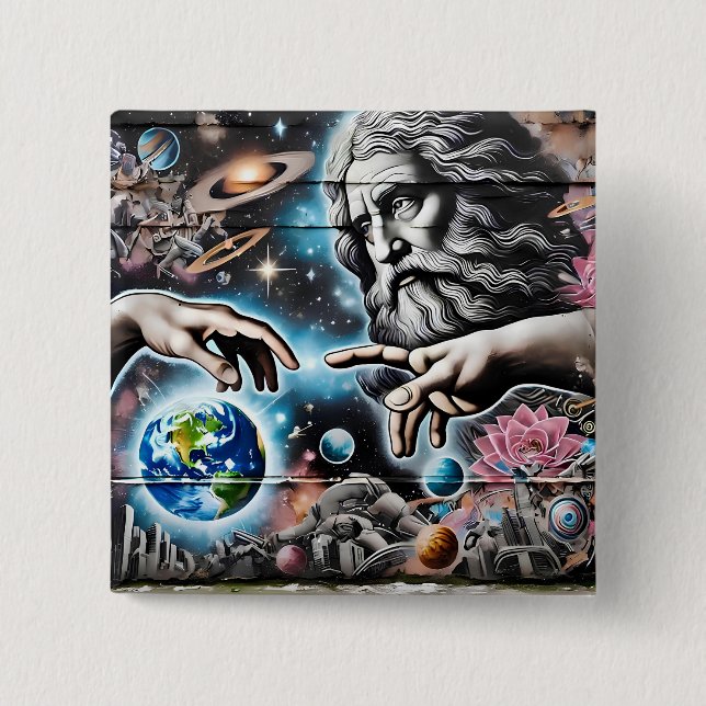 Chapa Cuadrada  image of god creating the universe (Anverso)