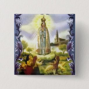 Chapa Cuadrada Imagen de la aparición nuestra señora de Fátima