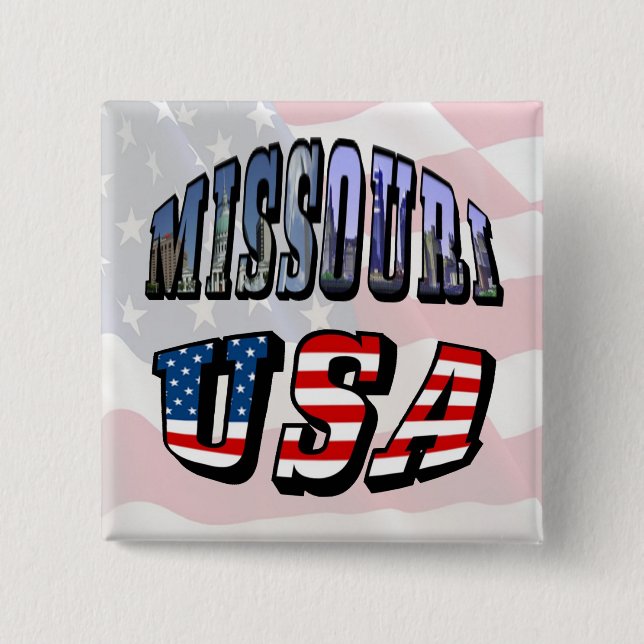 Chapa Cuadrada Imagen de Missouri y texto de Estados Unidos (Anverso)