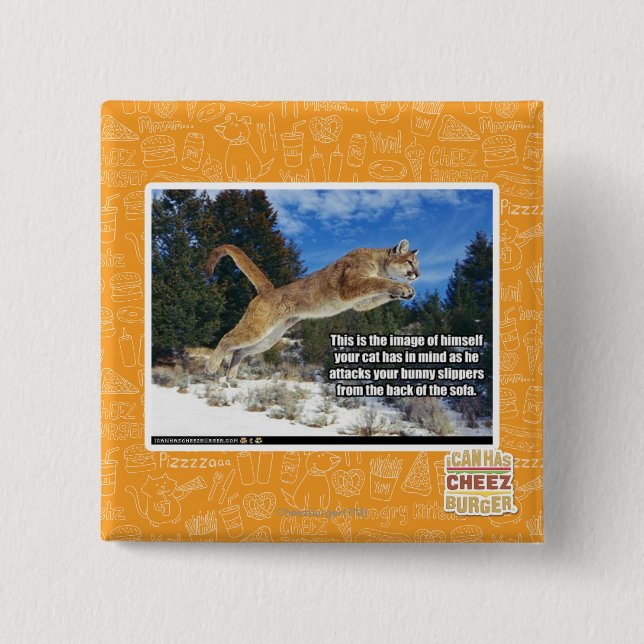 Chapa Cuadrada Imagen del gato (Anverso)