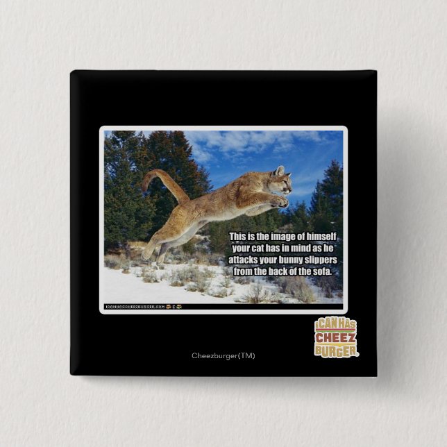 Chapa Cuadrada Imagen del gato (Anverso)