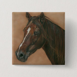 Chapa Cuadrada imagen equina de caballo marrón marrón