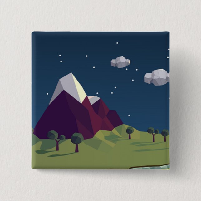 Chapa Cuadrada Imagen estrellada de la noche (Anverso)