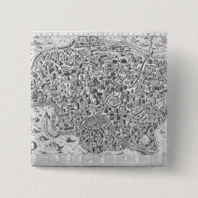 Chapa Cuadrada Imago de Antiquae Urbis Perfecta, mapa de Roma (Anverso)