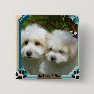 Chapa Cuadrada Imán Cavachon personalizado, imán de perro perso