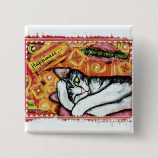 Chapa Cuadrada Imán del refrigerador del arte del gato del zen