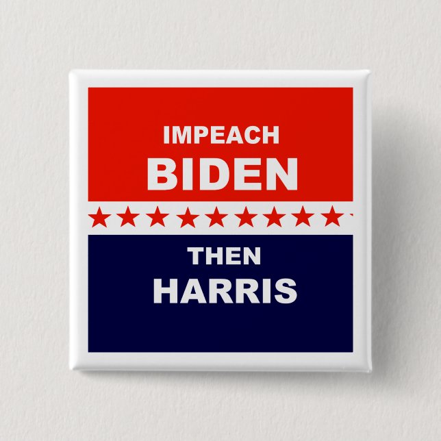 Chapa Cuadrada Impeach Biden Than Harris (Anverso)