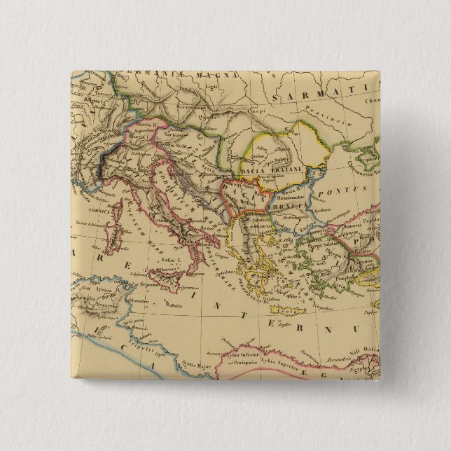 Chapa Cuadrada Imperio Romano bajo Constantina y Trajano (Anverso)