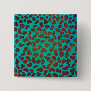 Chapa Cuadrada Impresión dálmata marrón y Verde azulada