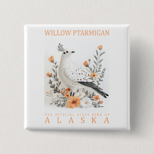 Chapa Cuadrada Impresión de arte de aves del estado de Alaska   E
