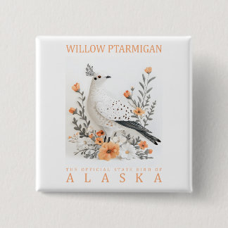 Chapa Cuadrada Impresión de arte de aves del estado de Alaska | E