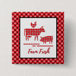 Chapa Cuadrada Impresión de Bandana de animales de granja