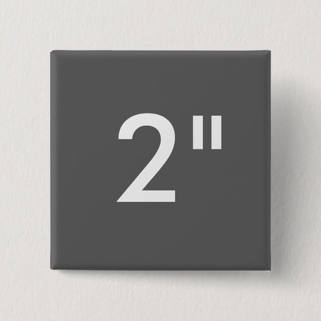 Chapa Cuadrada Impresión de encargo 2" GRIS cuadrado de la (Anverso)