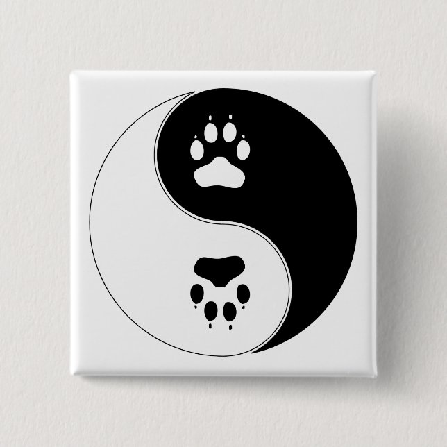 Chapa Cuadrada Impresión de la pata de Ying Yang (Anverso)