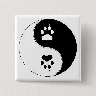 Chapa Cuadrada Impresión de la pata de Ying Yang