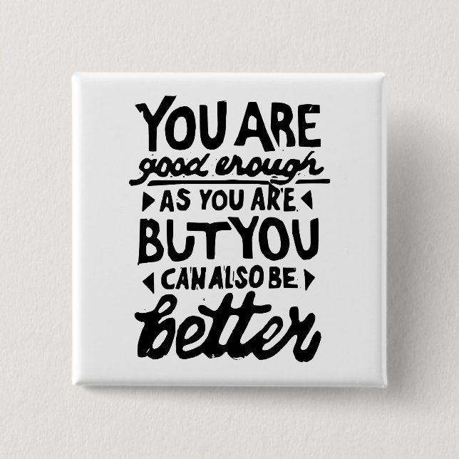 Chapa Cuadrada Impresión de línea de cotización motivadora (Anverso)